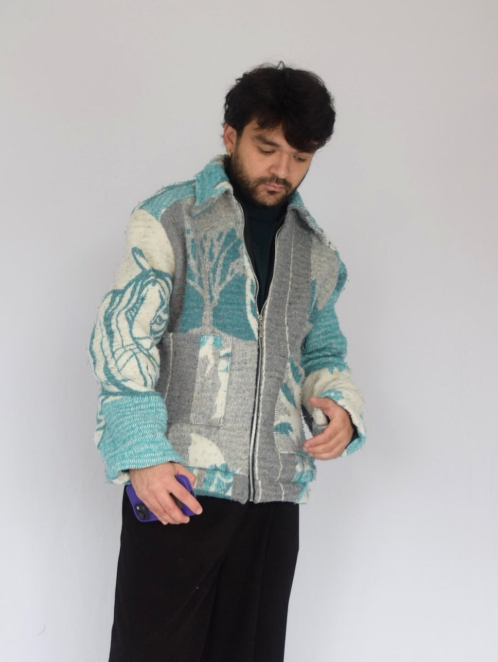chaqueta 4 tigres azul