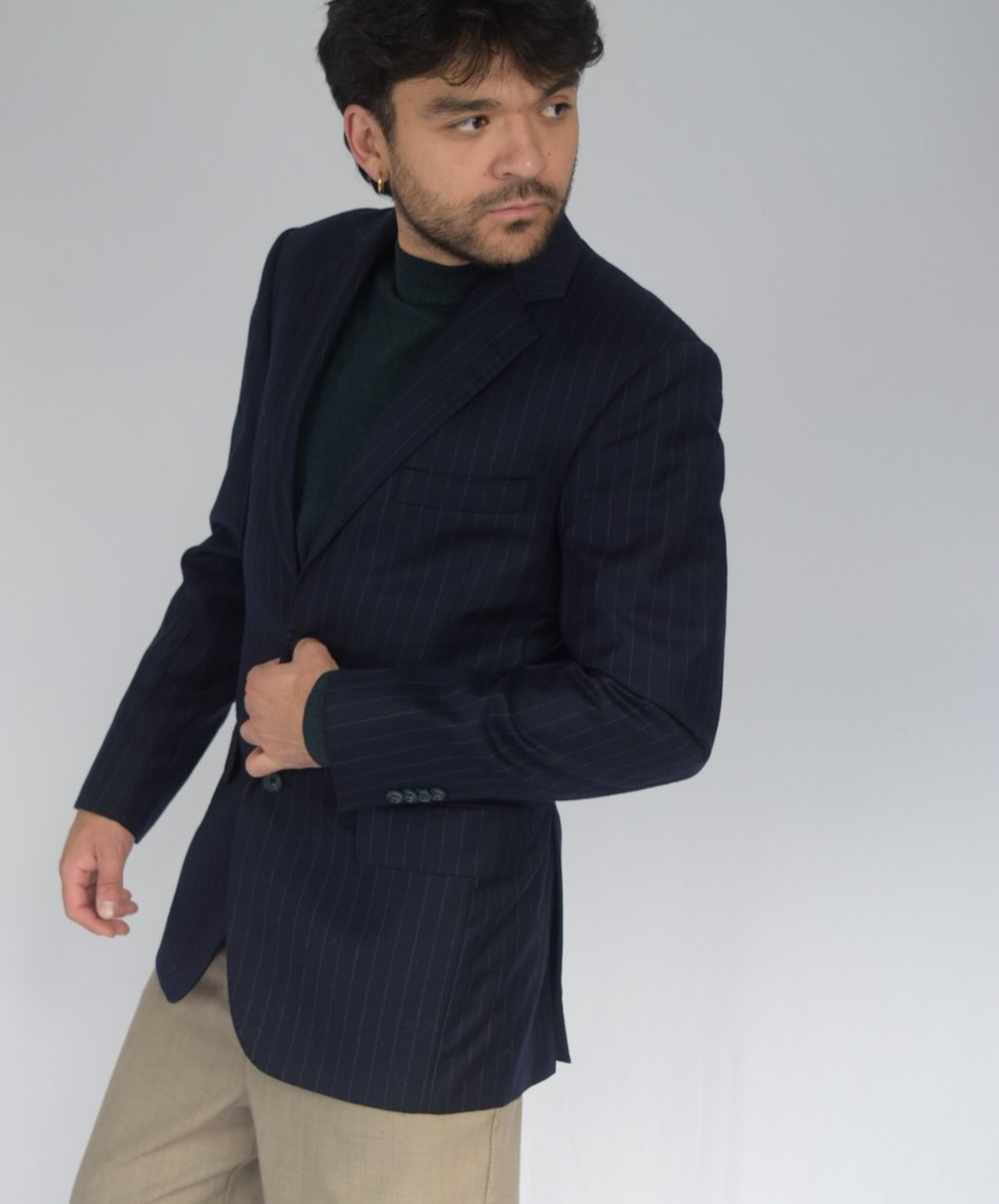 Blazer rayado entallado