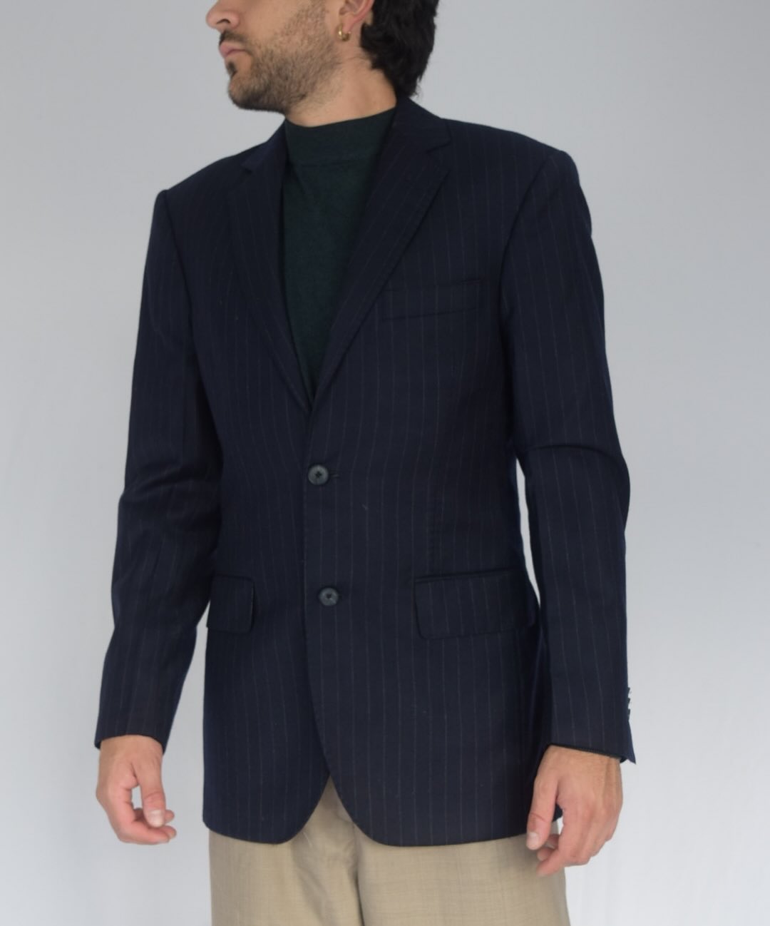 Blazer rayado entallado