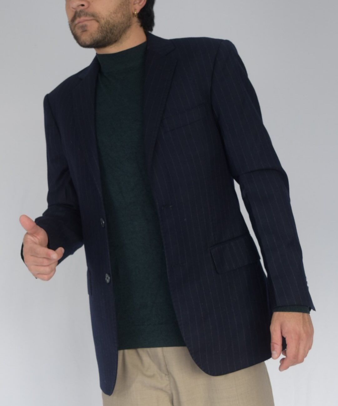 Blazer rayado entallado