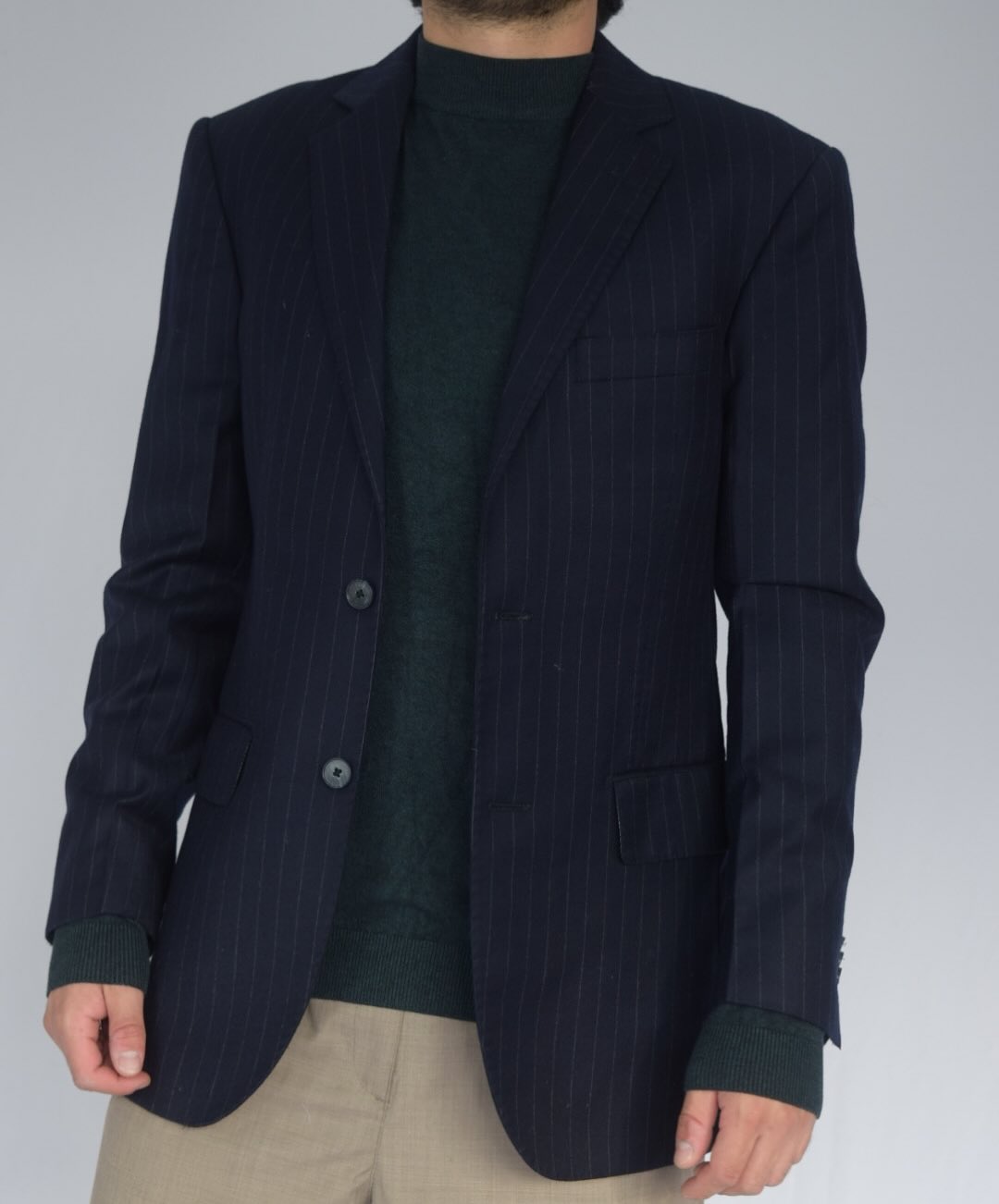 Blazer rayado entallado