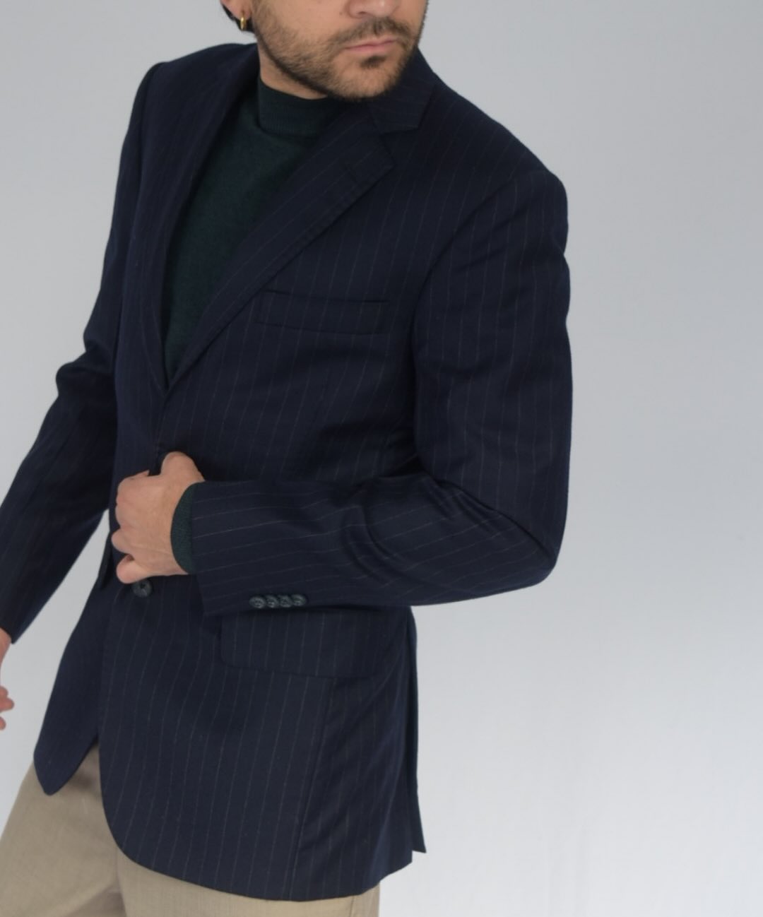 Blazer rayado entallado