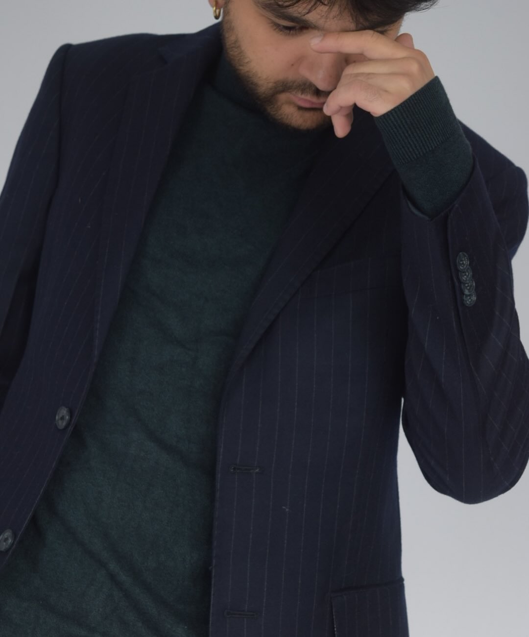 Blazer rayado entallado