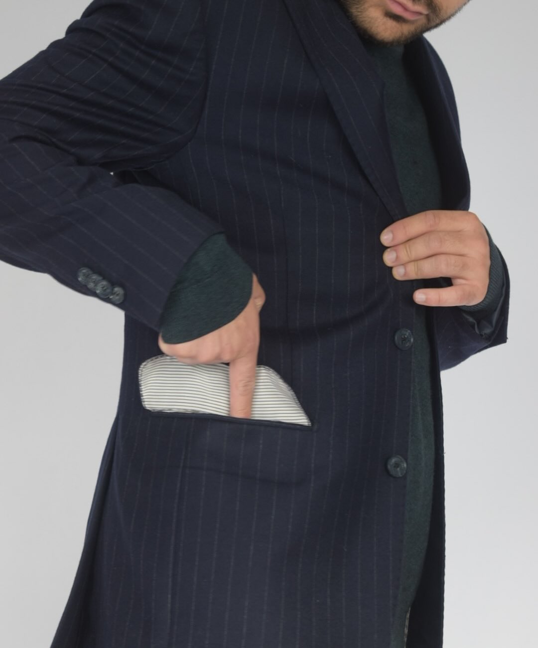 Blazer rayado entallado