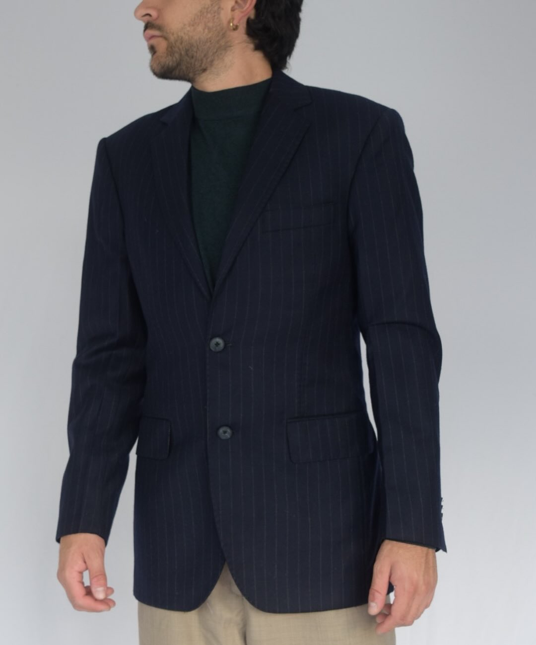 Blazer rayado entallado