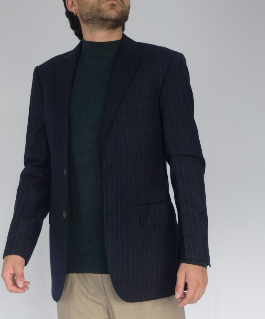 Blazer rayado entallado